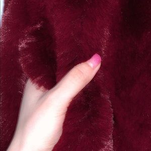❤️🖤Burgundy furry bomber jacket ❤️🖤